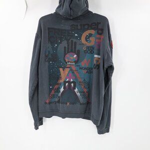 RARE Free City Hoodie Jacket Women 3 Super phonics graphic print logo full zip